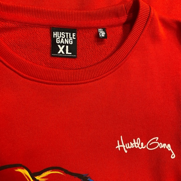 Hustle Gang Red Graphic Sweater for Men - Picture 4 of 5